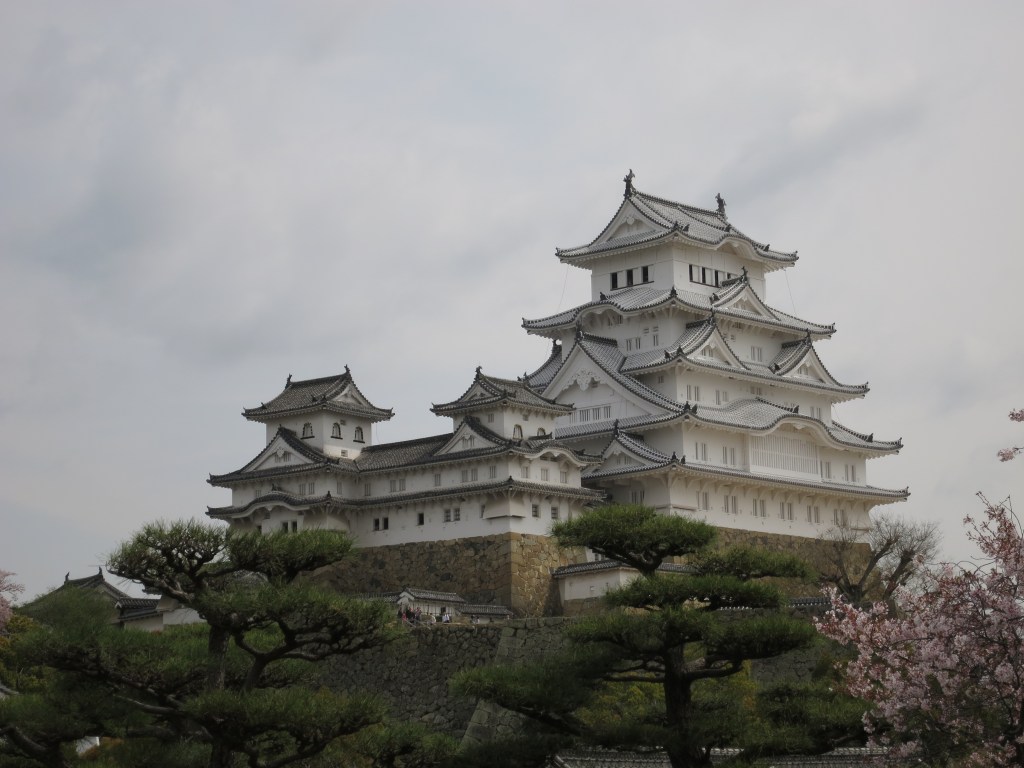 Beautiful White Castle of Himeji Surrounded by&nbsp;Sakura